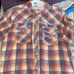 Pearl snap short sleeve button up western shirt